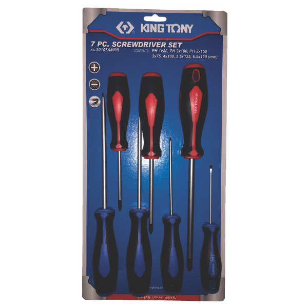 SCREWDRIVER SET 7PC BLISTER CARD 30107AMRB